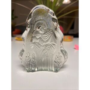 Glass Etched Jesus Holding A Child